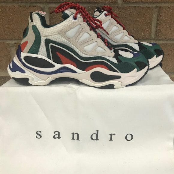 NEW Sandro Paris Astro Vert Sapin Sneaker - Picture 4 of 6